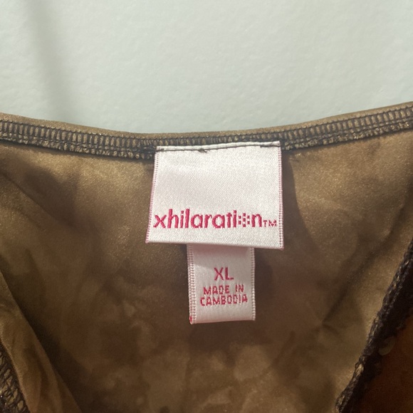 Y2K Brown‎ Cami Sequined Tunic Xhilaration XL EUC signature Y2K piece! - Picture 13 of 17